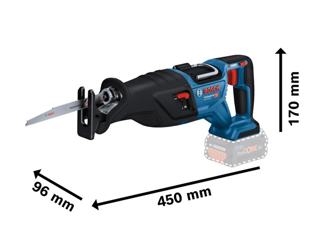 Akumulatorska sabljasta žaga Bosch BITURBO GSA 185-LI, 18V, 230mm, 3.2kg, 06016C0021